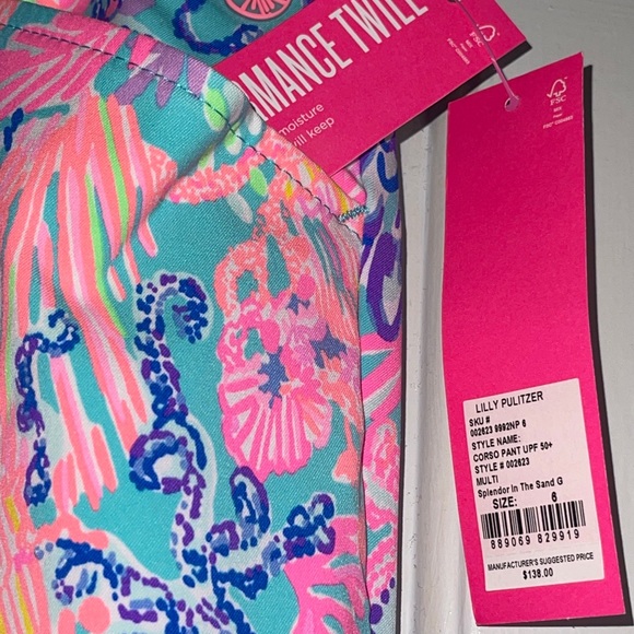 NWT Lilly Pulitzer Corso pant Multi splendor in the sand size 6 - Picture 8 of 8
